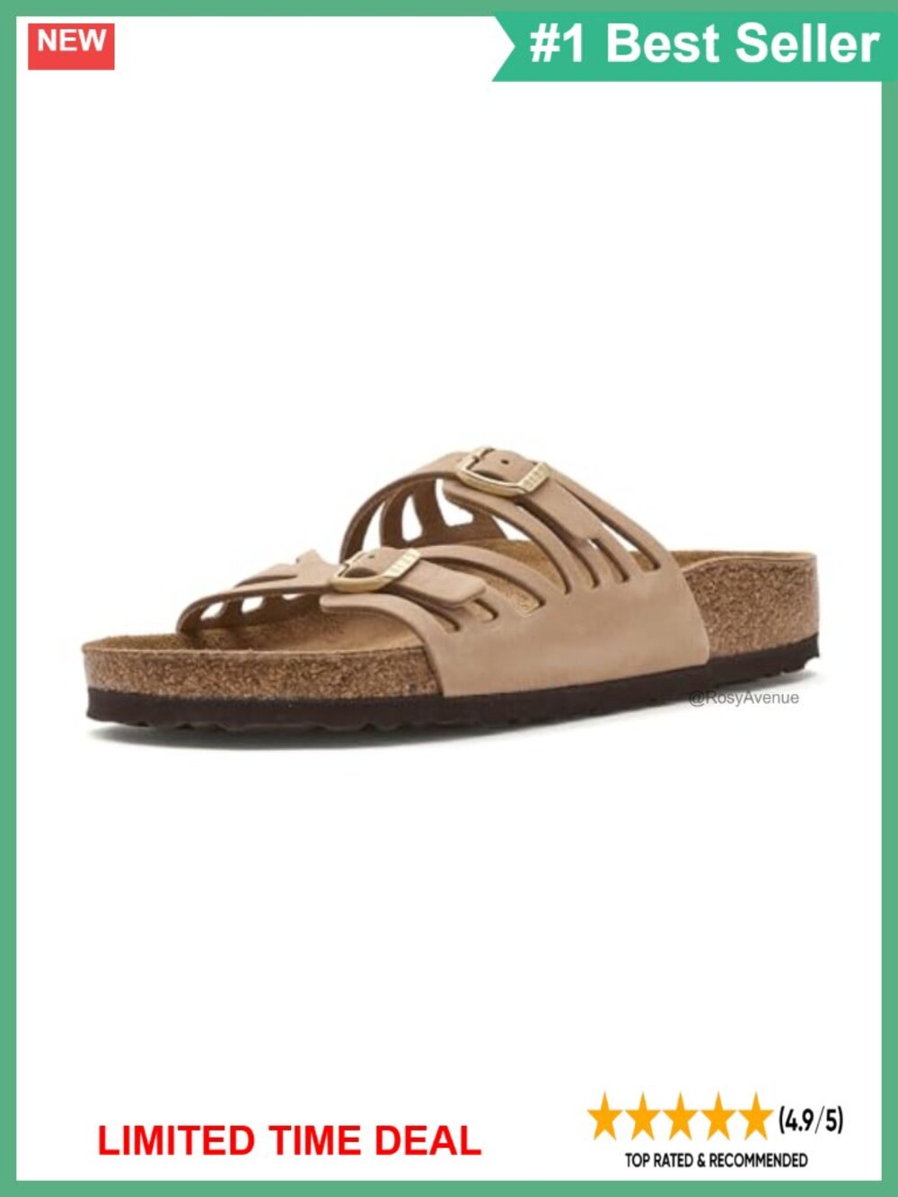 Birkenstock Granada Nubuck Leather Slide Sandals Regular Wide Comfort